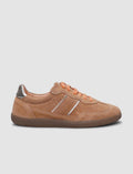 100% Genuine Leather Light Orange Suede Lace-up Women's Sneaker