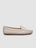 100% Genuine Leather Beige Women's Loafer