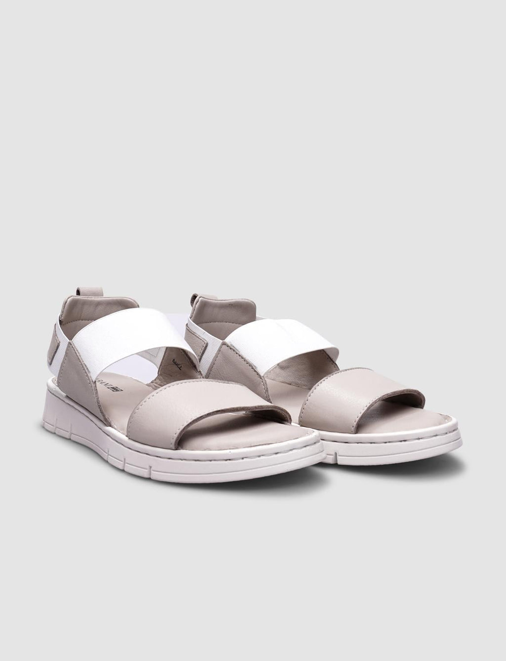 100% Genuine Leather Beige Women's Casual Sandals