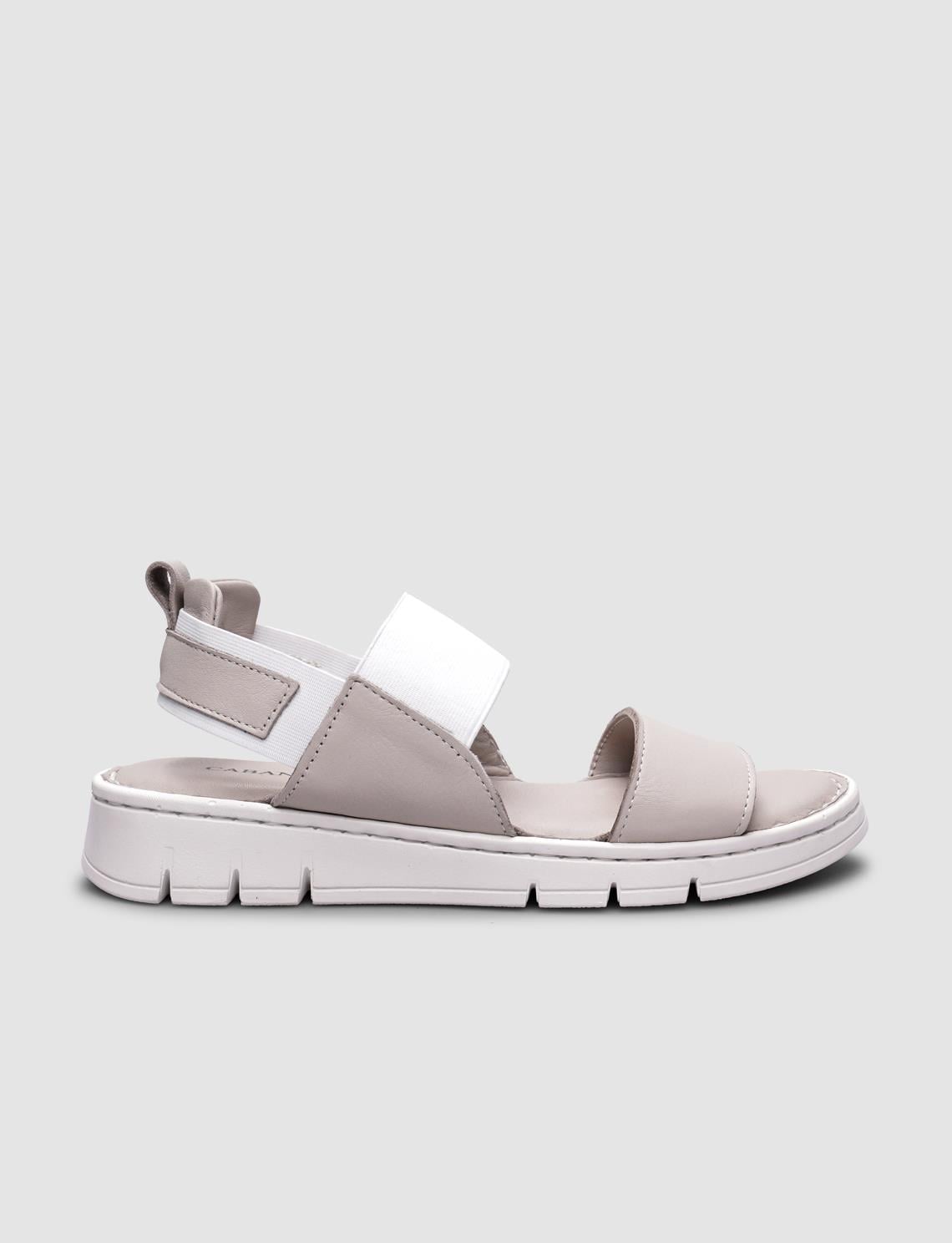 100% Genuine Leather Beige Women's Casual Sandals