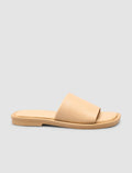 100% Genuine Leather Beige Women's Slippers