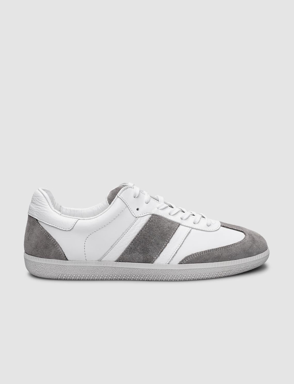 100% Genuine Leather White Lace-up Men's Sneaker