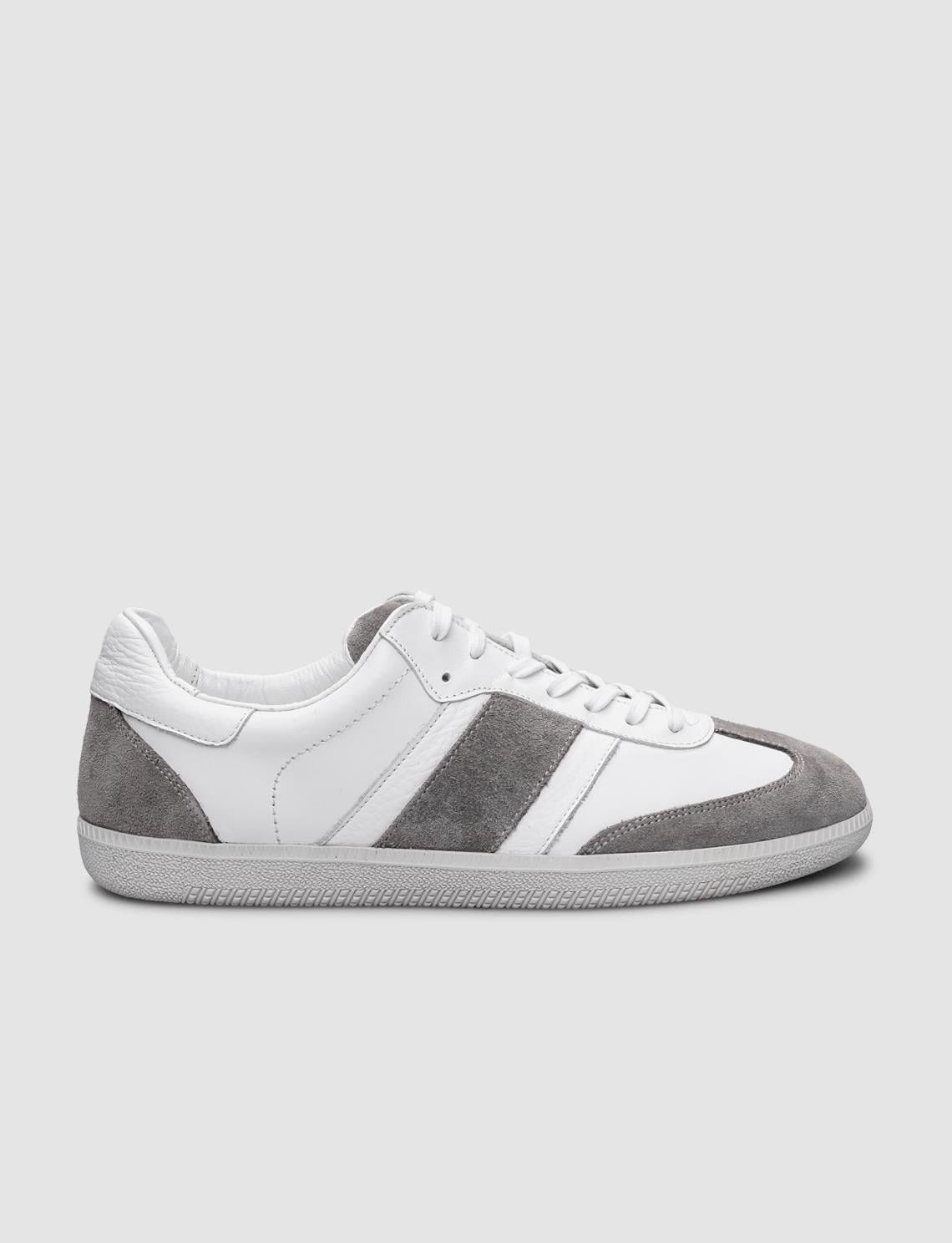 100% Genuine Leather White Lace-up Men's Sneaker
