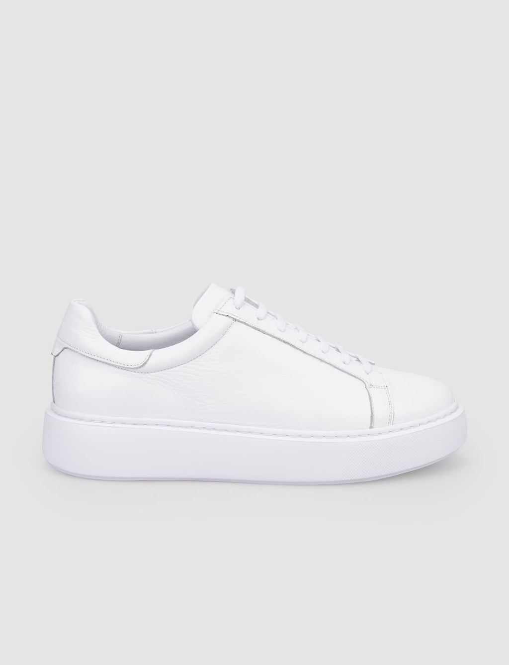 100% Genuine Leather White Lace-up Men's Athletic Shoes