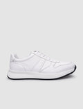 100% Genuine Leather White Lace-up Men's Sneaker