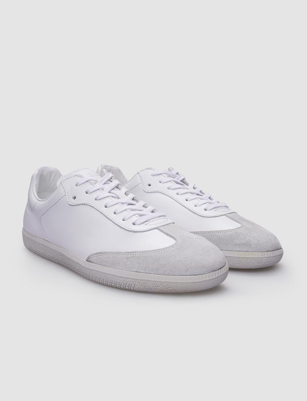 100% Genuine Leather White Lace-up Men's Sneaker