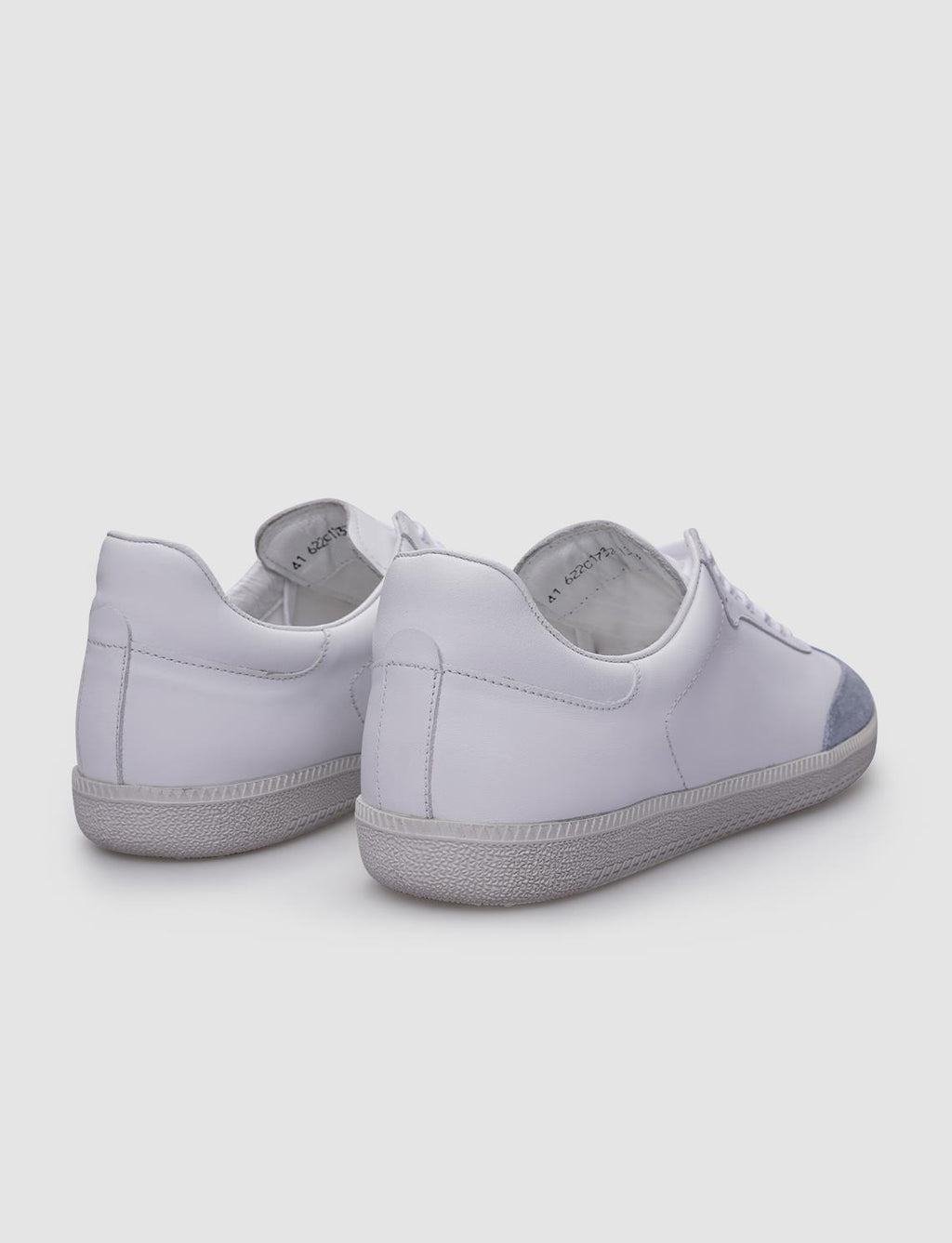 100% Genuine Leather White - Blue Suede Lace-up Men's Sneaker