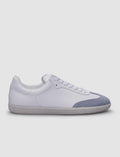 100% Genuine Leather White - Blue Suede Lace-up Men's Sneaker