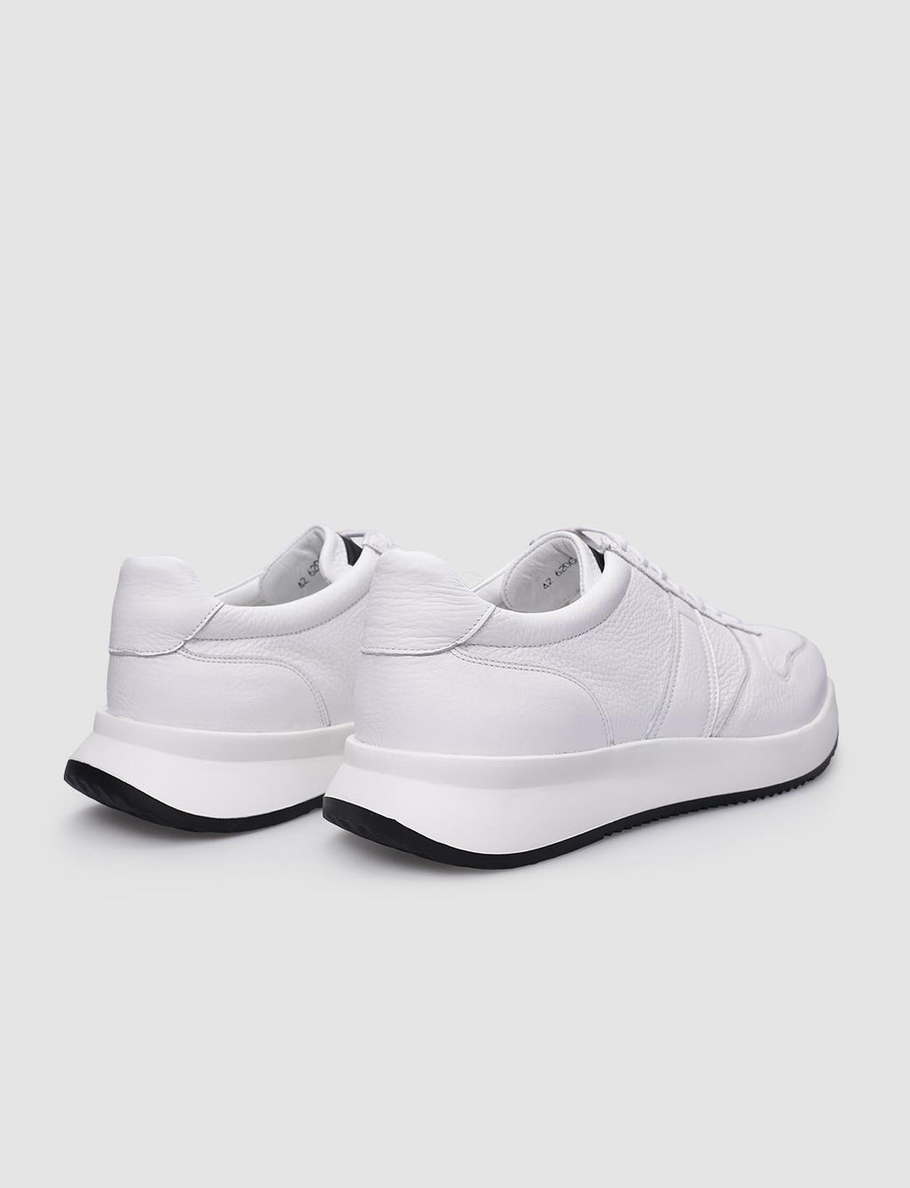 100% Genuine Leather White Lace-up Men's Sneaker