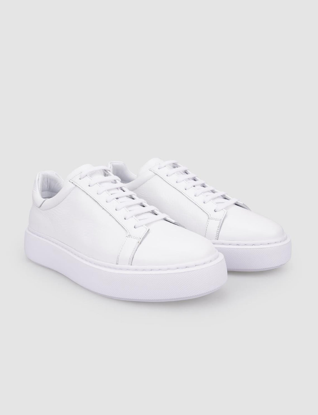 100% Genuine Leather White Lace-up Men's Athletic Shoes