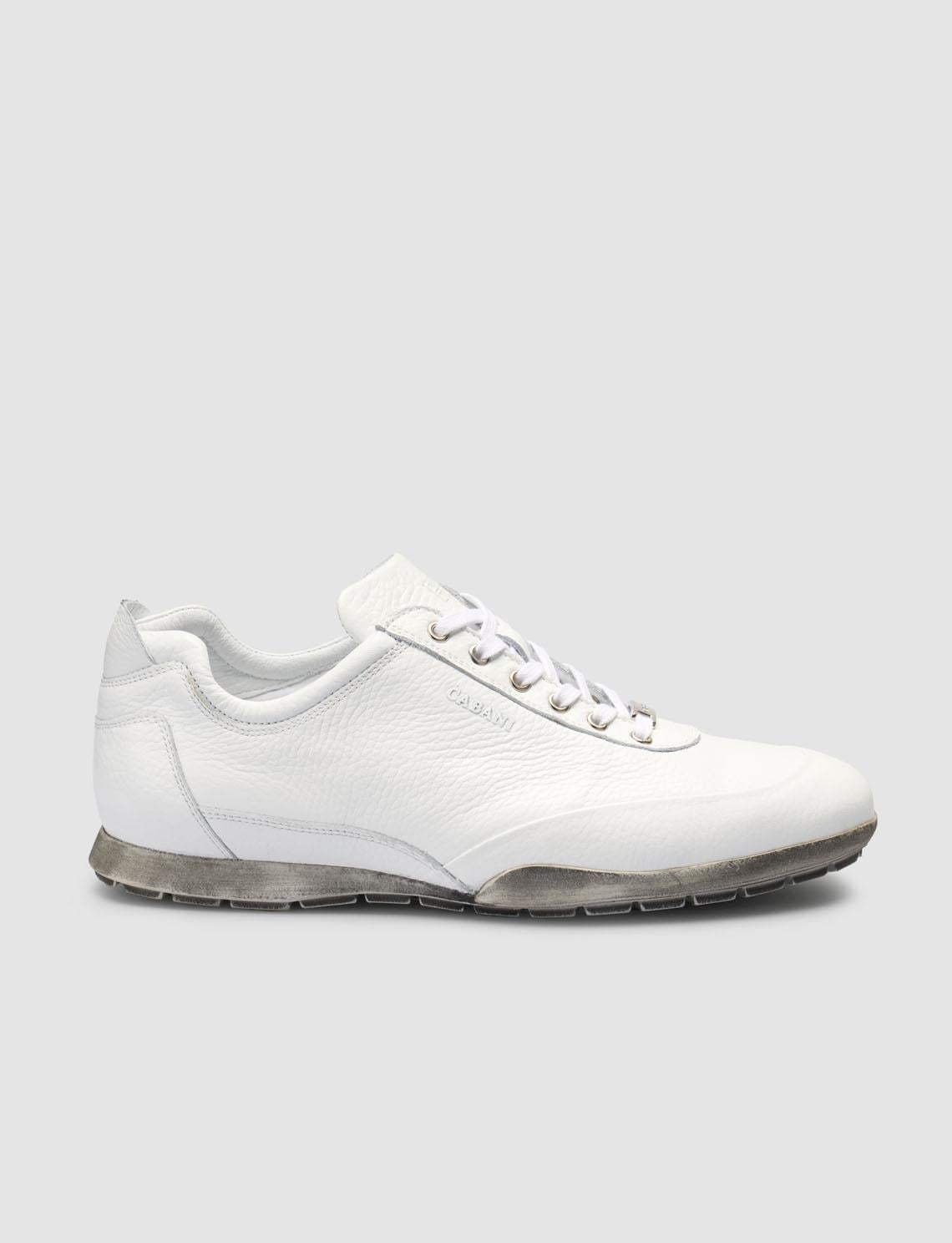 100% Genuine Leather White Lace-up Men's Casual Shoes