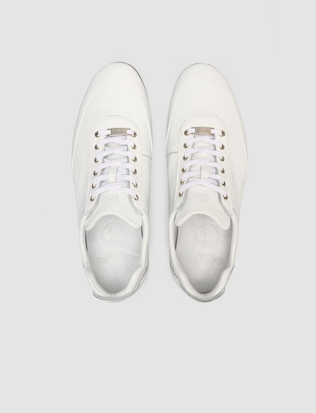 100% Genuine Leather White Lace-up Men's Casual Shoes