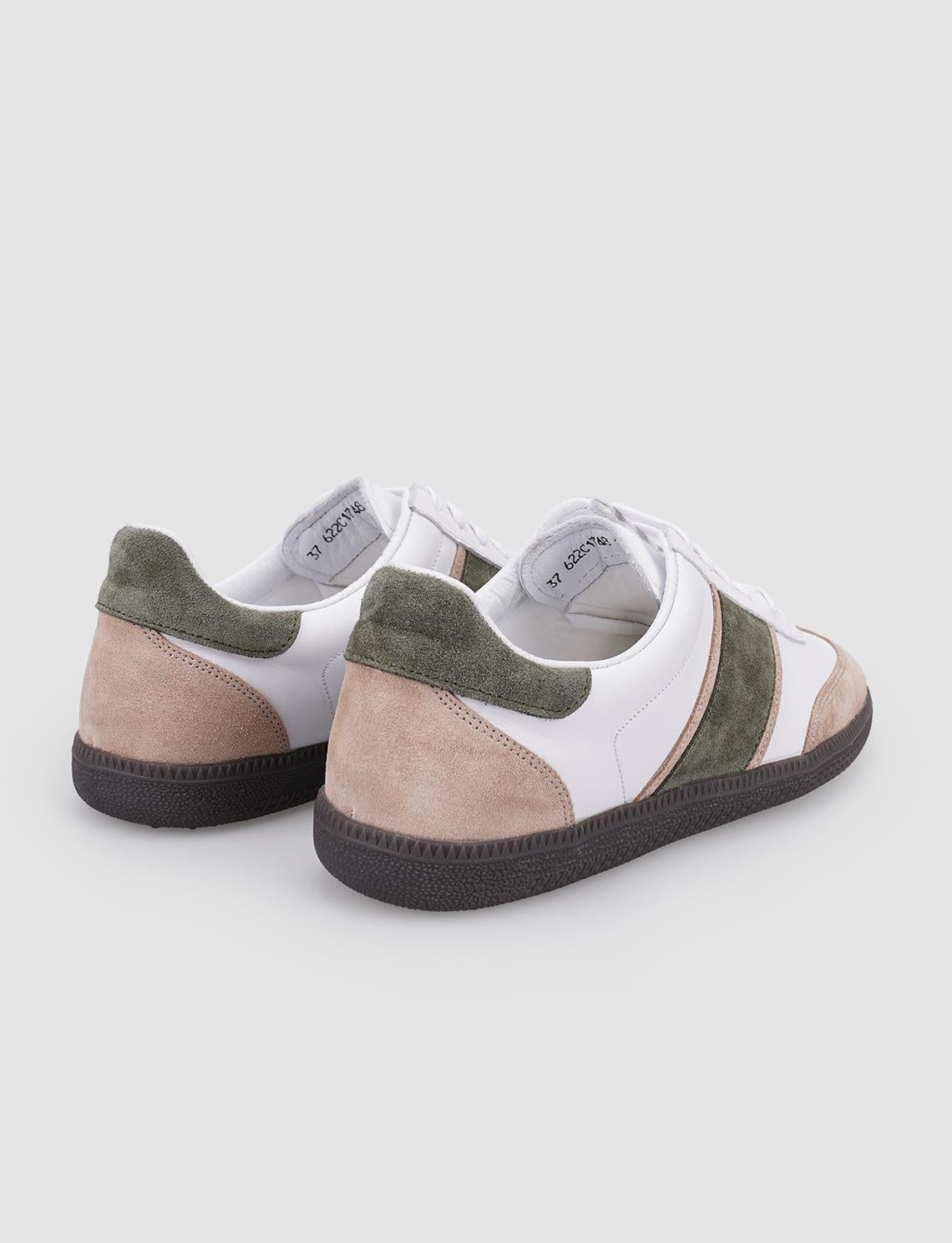 100% Genuine Leather White Lace-up Women's Sneaker