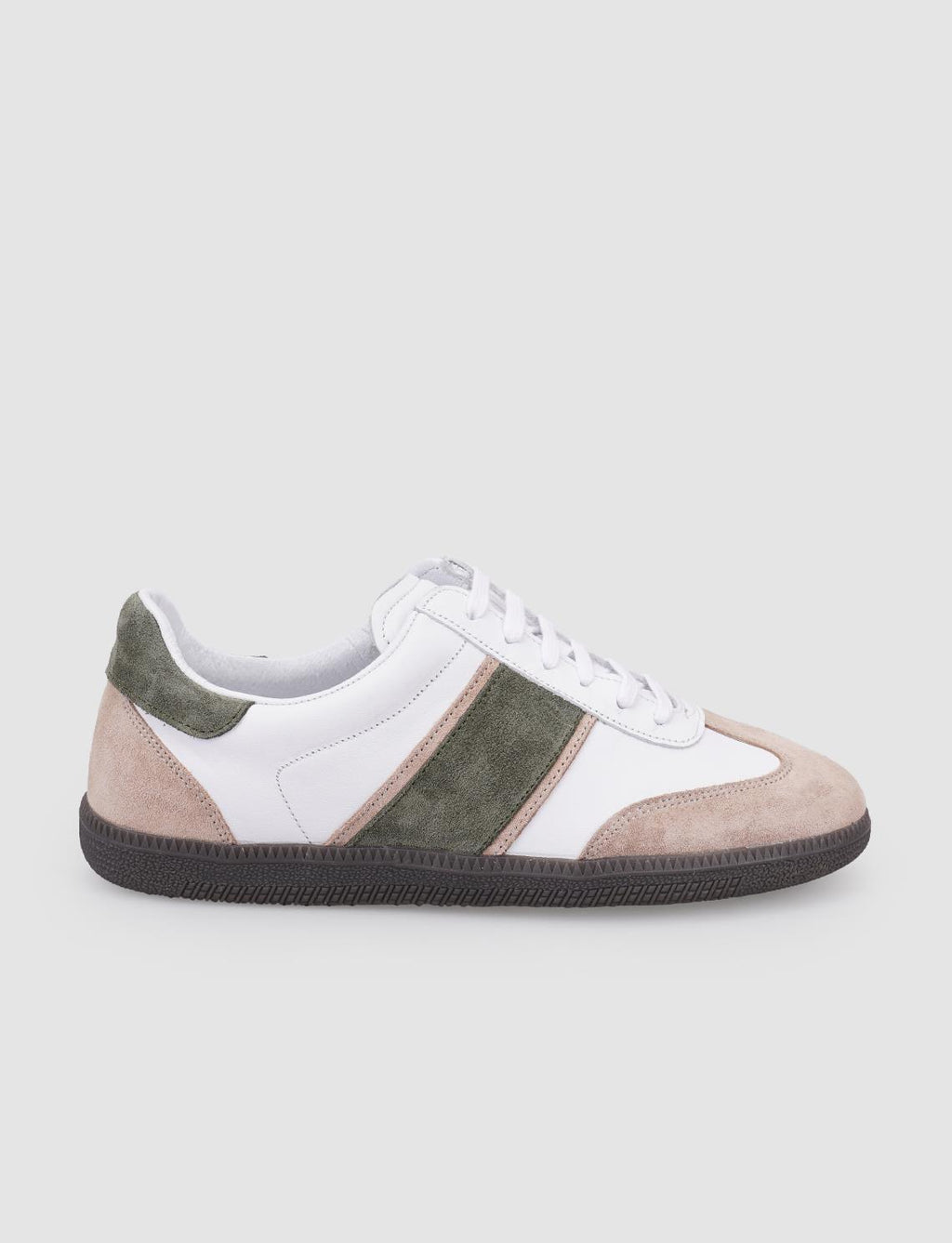 100% Genuine Leather White Lace-up Women's Sneaker
