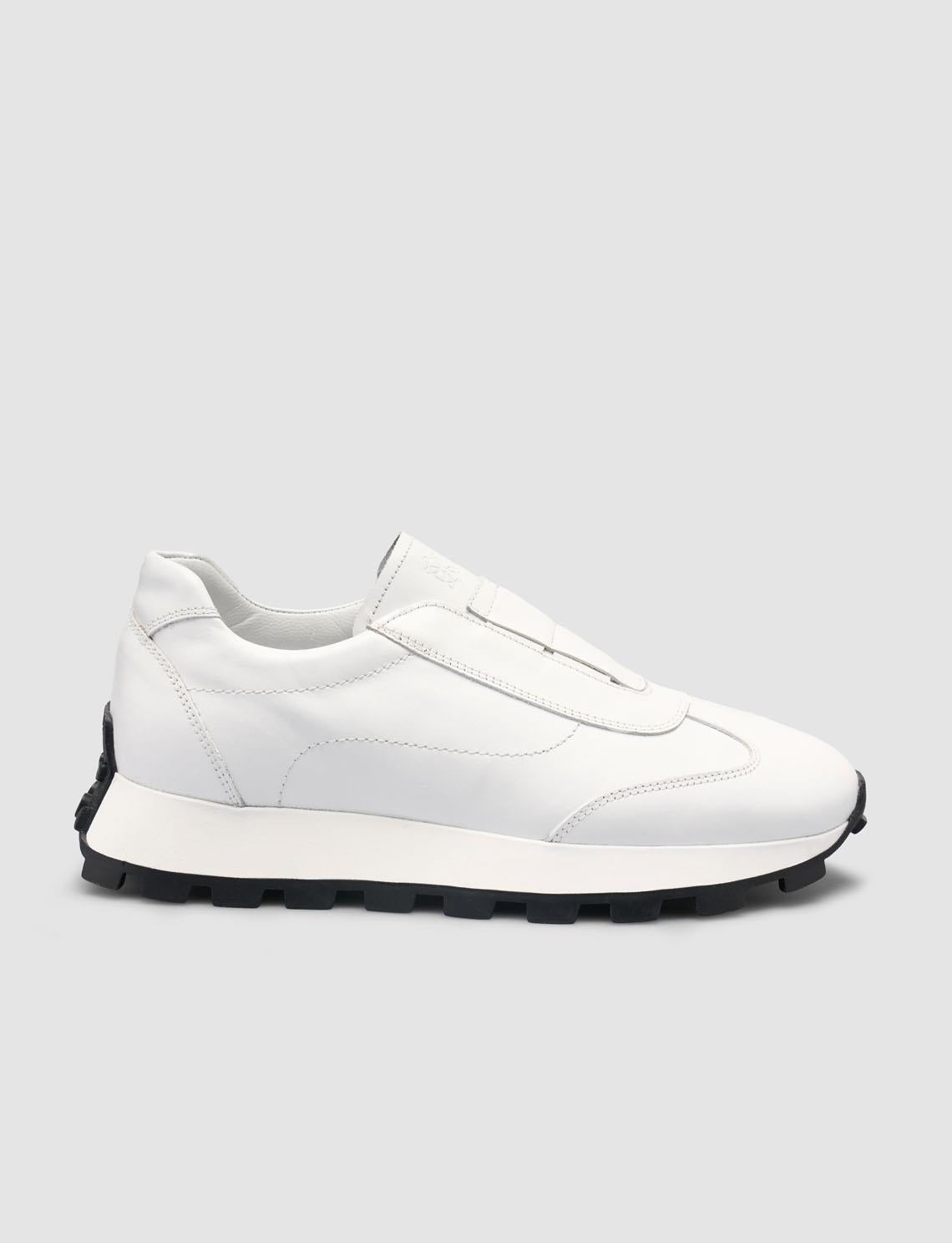 100% Genuine Leather White Women's Sneaker