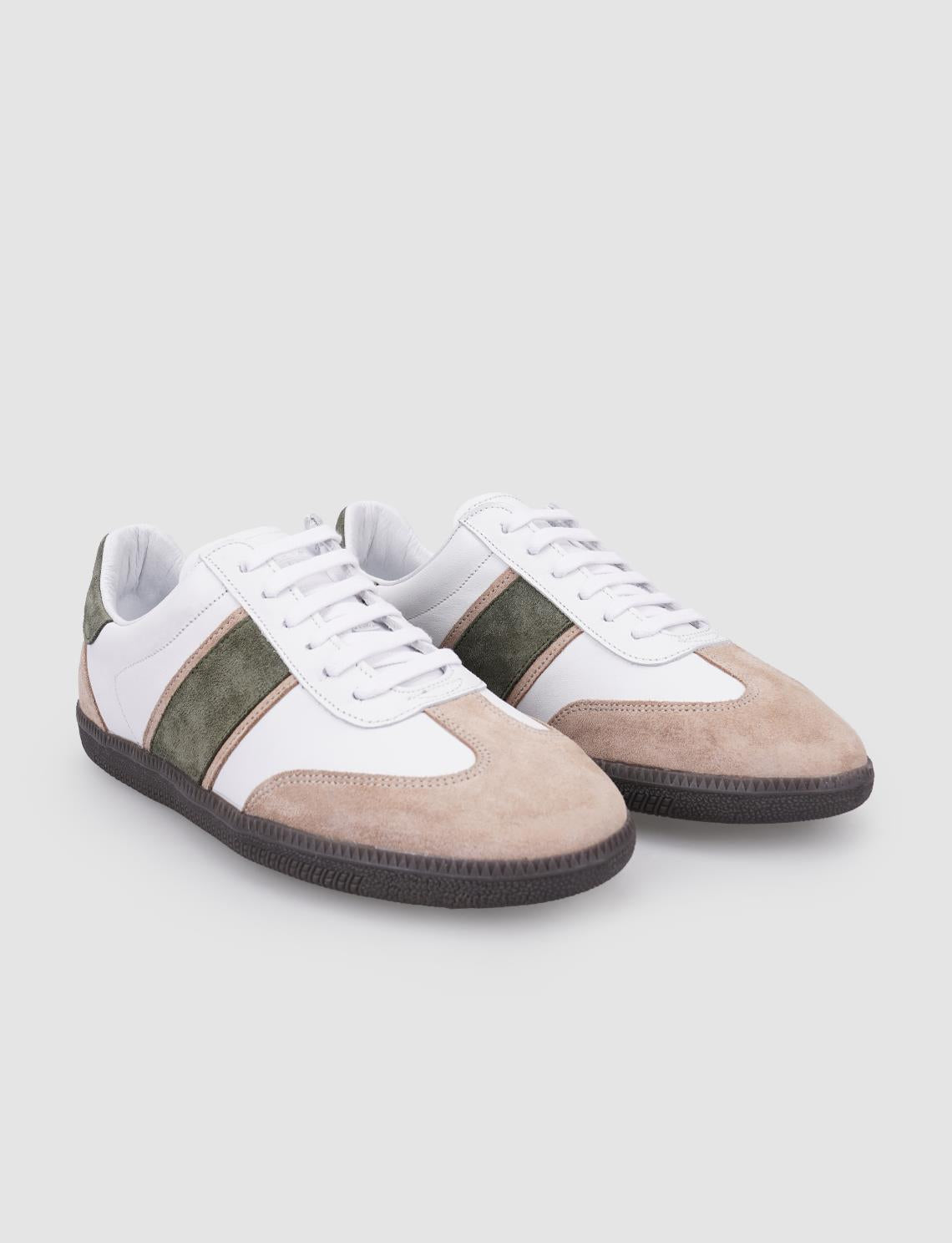 100% Genuine Leather White Lace-up Women's Sneaker