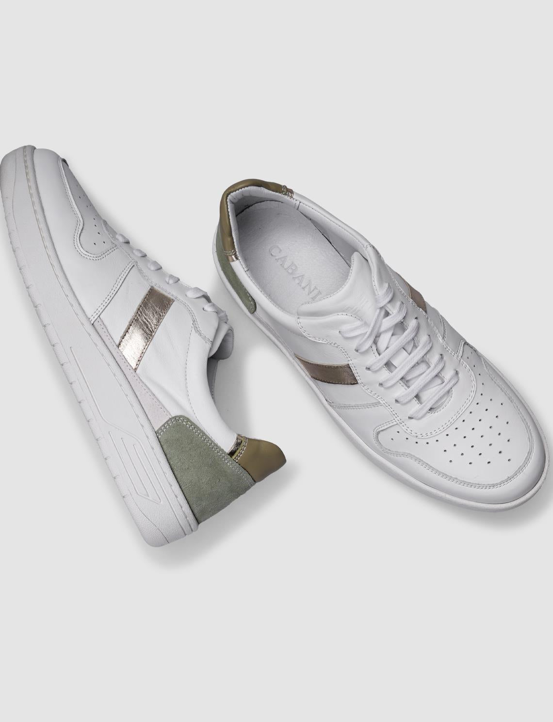 100% Genuine Leather White Women's Athletic Shoes