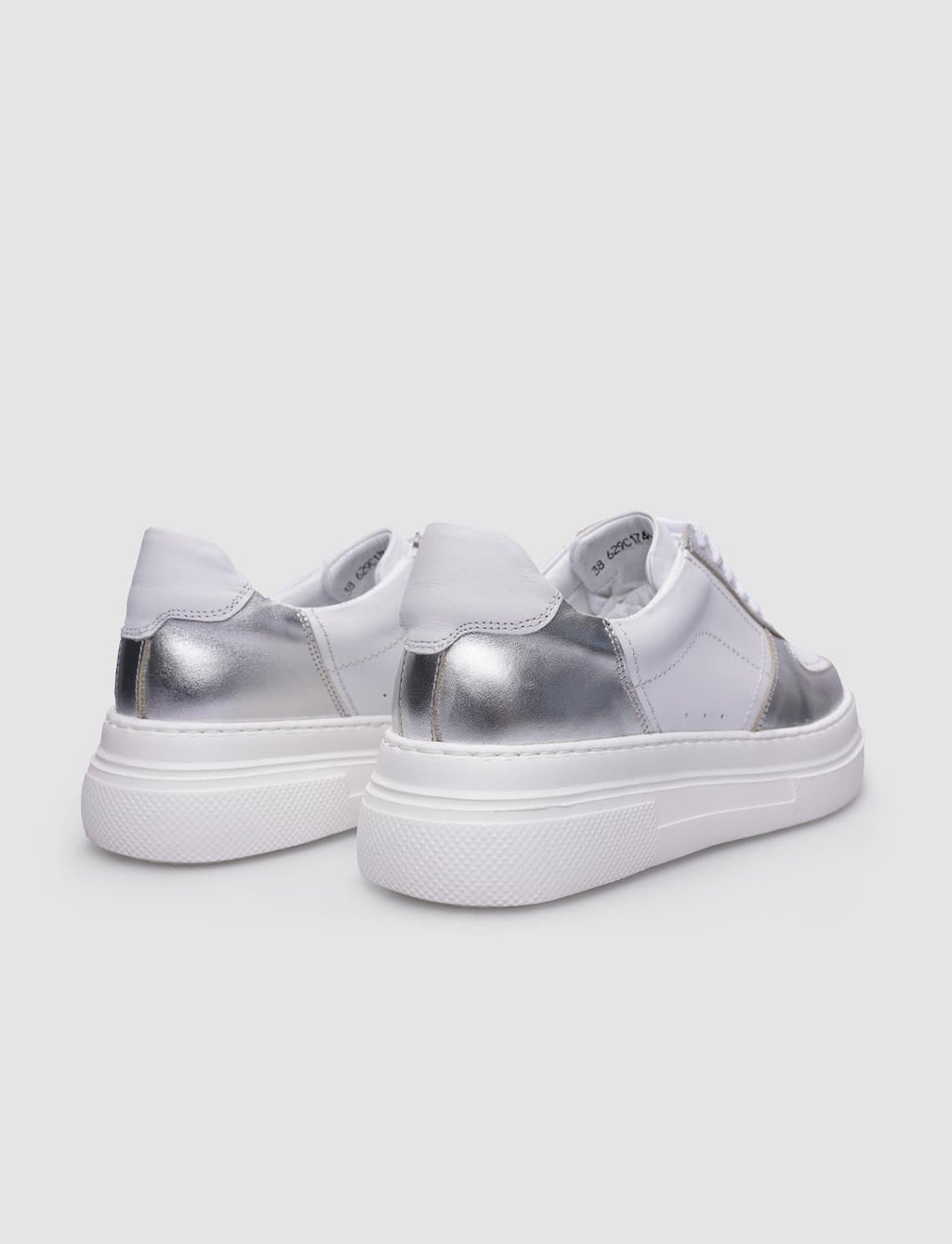 100% Genuine Leather White Lace-up Women's Sneaker