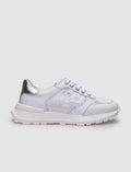 100% Genuine Leather White Lace-up Women's Athletic Shoes