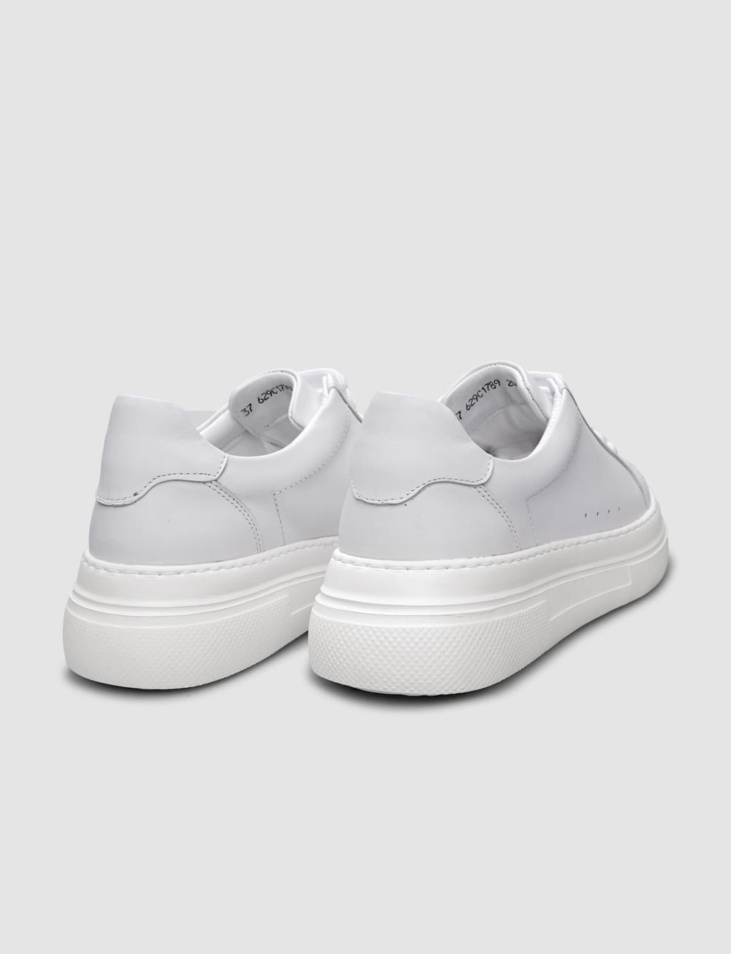 100% Genuine Leather White Lace-up Women's Sneaker
