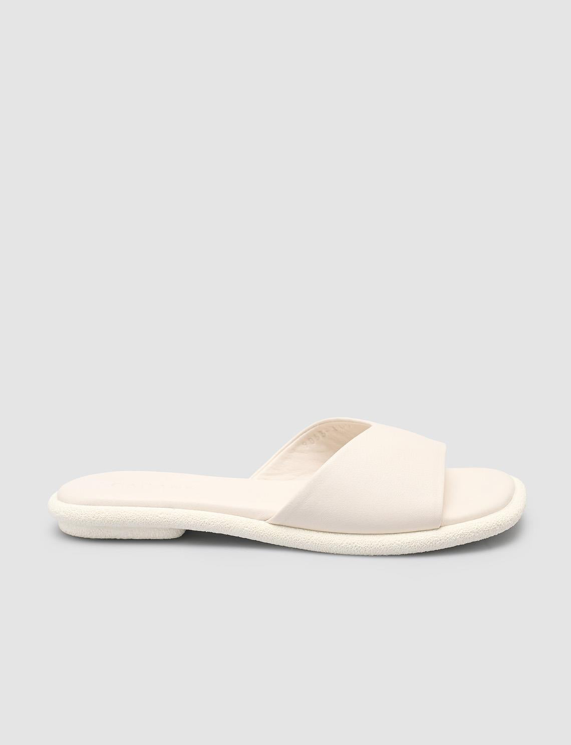 100% Genuine Leather White Women's Slippers