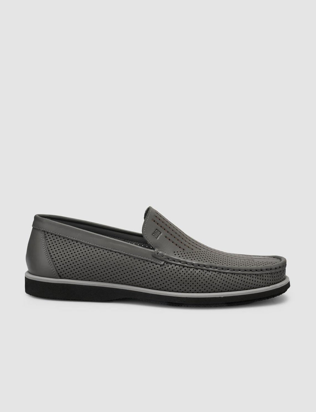 100% Genuine Leather Grey Men's Loafer