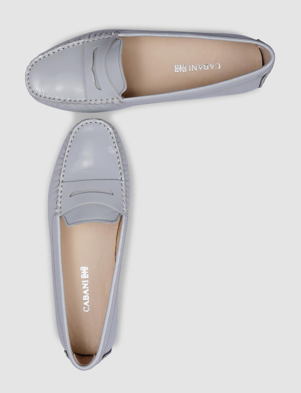 100% Genuine Leather Grey Patent Leather Women's Loafer