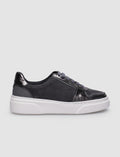 100% Genuine Leather Grey Lace-up Women's Sneaker