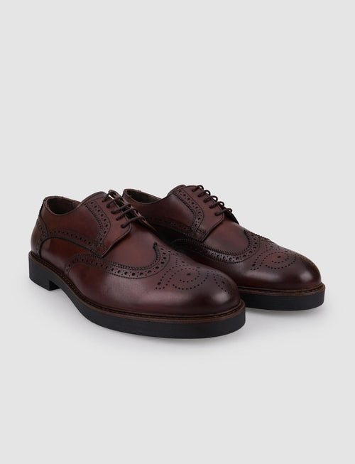 100% Genuine Leather Brown Lace-up Men's Casual Shoes