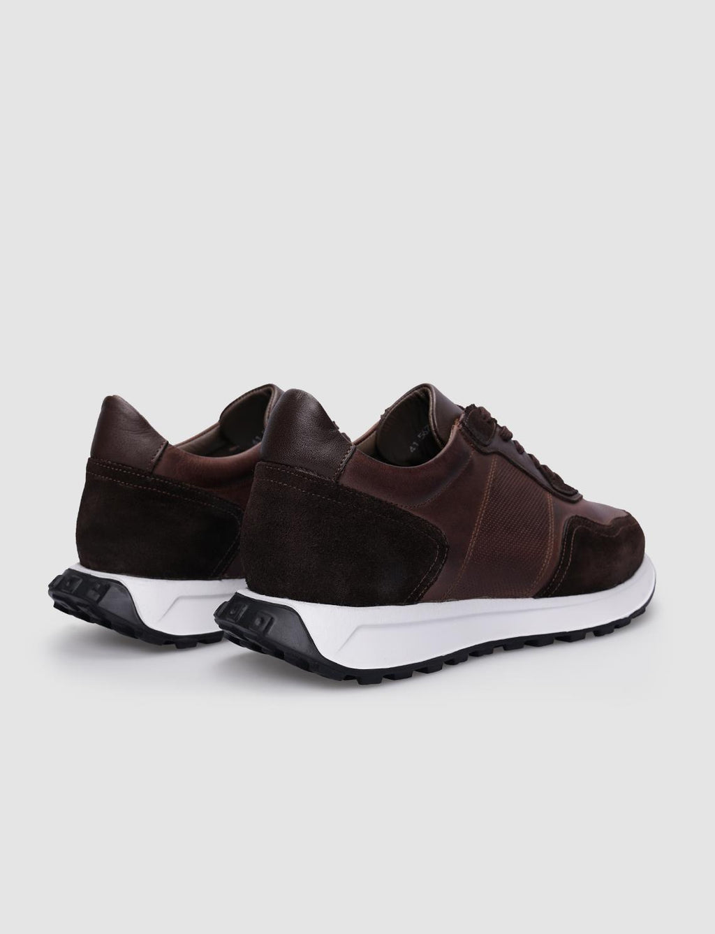 100% Genuine Leather Brown Lace-up Men's Sneaker