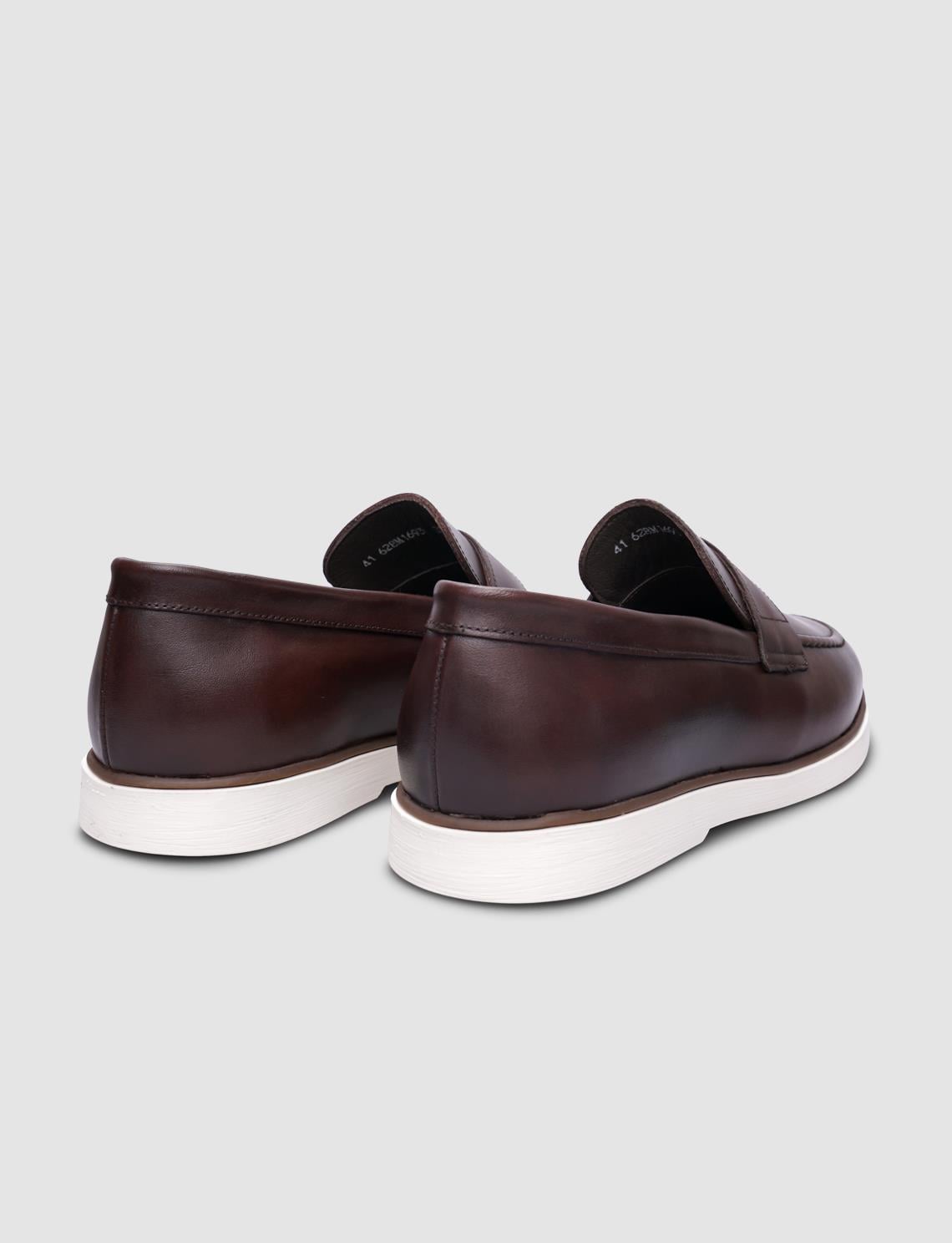 100% Genuine Leather Brown Men's Casual Shoes