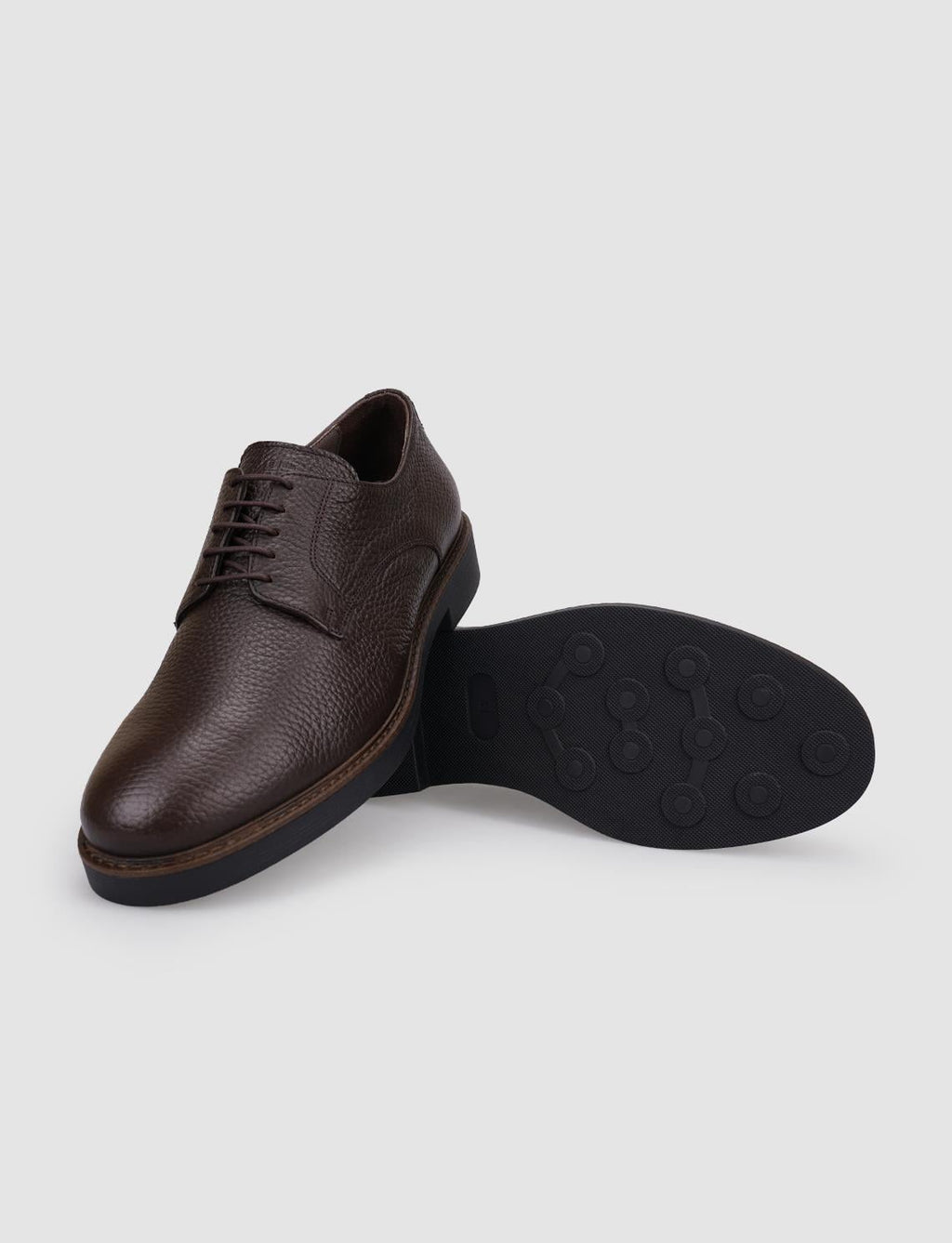 100% Genuine Leather Brown Lace-up Men's Casual Shoes