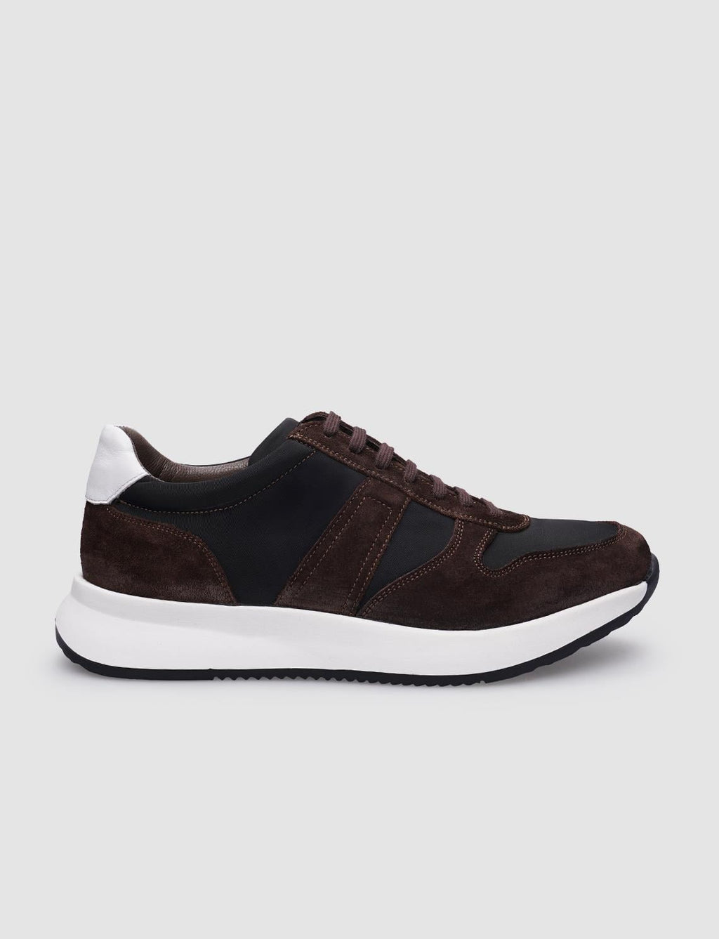 100% Genuine Leather Brown Suede Lace-up Men's Sneaker