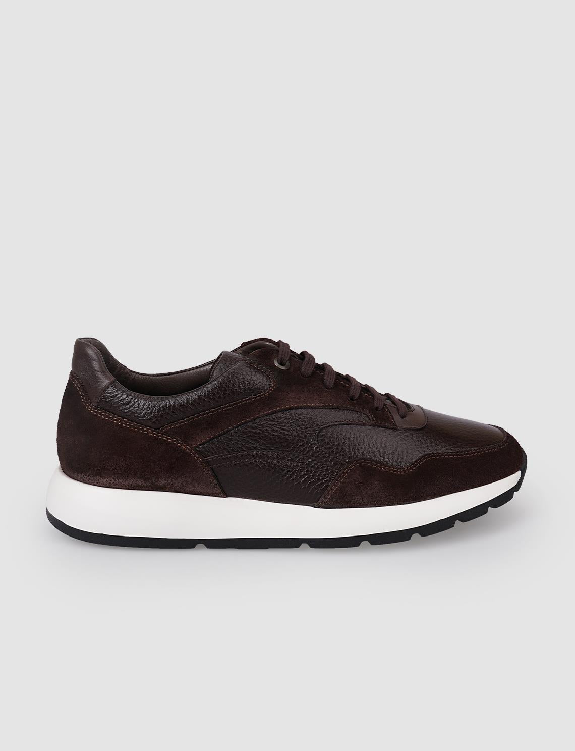 100% Genuine Leather Brown Men's Athletic Shoes