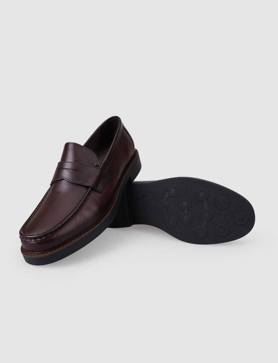 100% Genuine Leather Brown Men's Casual Shoes