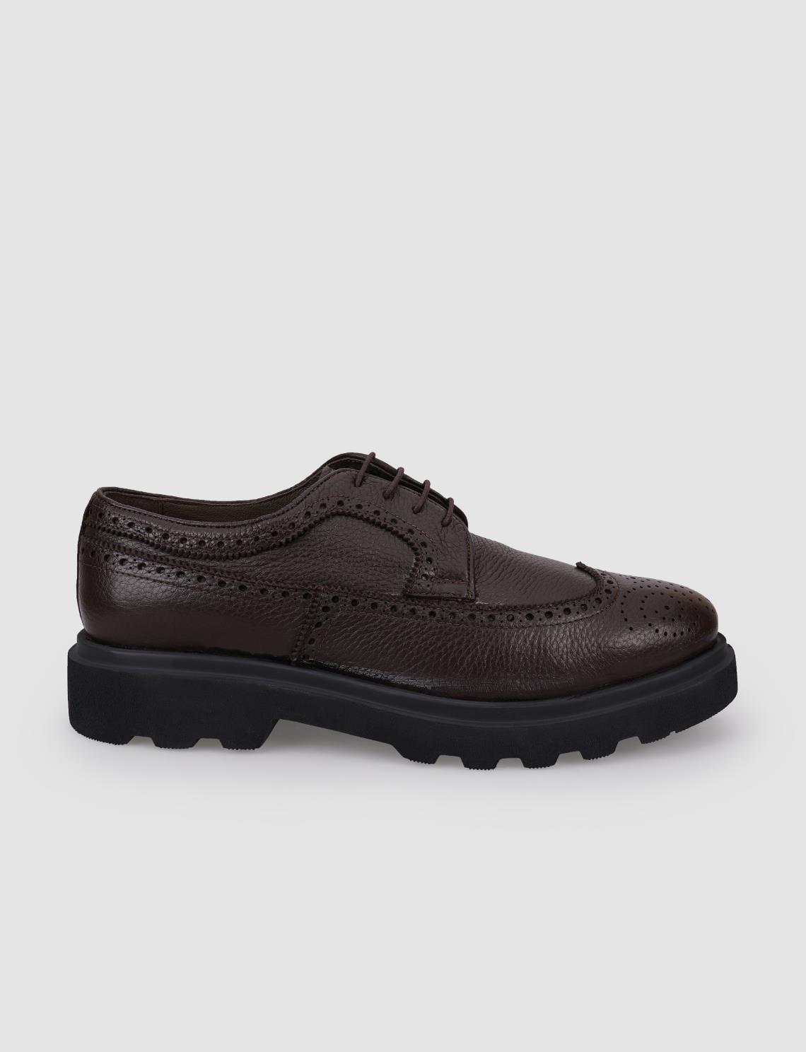 100% Genuine Leather Brown Lace-up Men's Casual Shoes