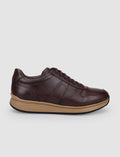 100% Genuine Leather Brown Lace-up Men's Athletic Shoes