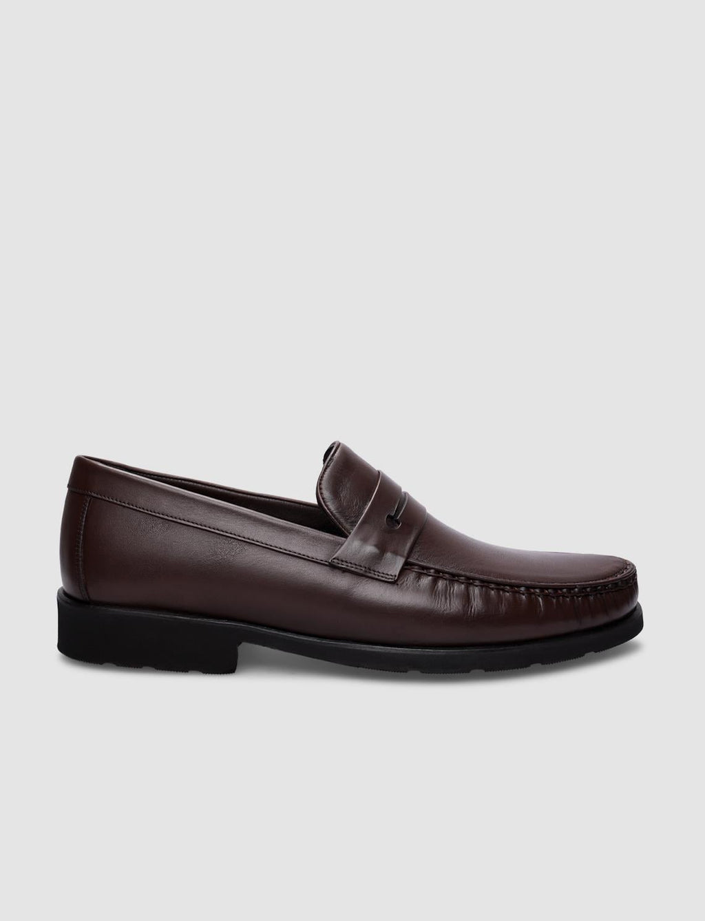 100% Genuine Leather Brown Laceless Men's Casual Shoes