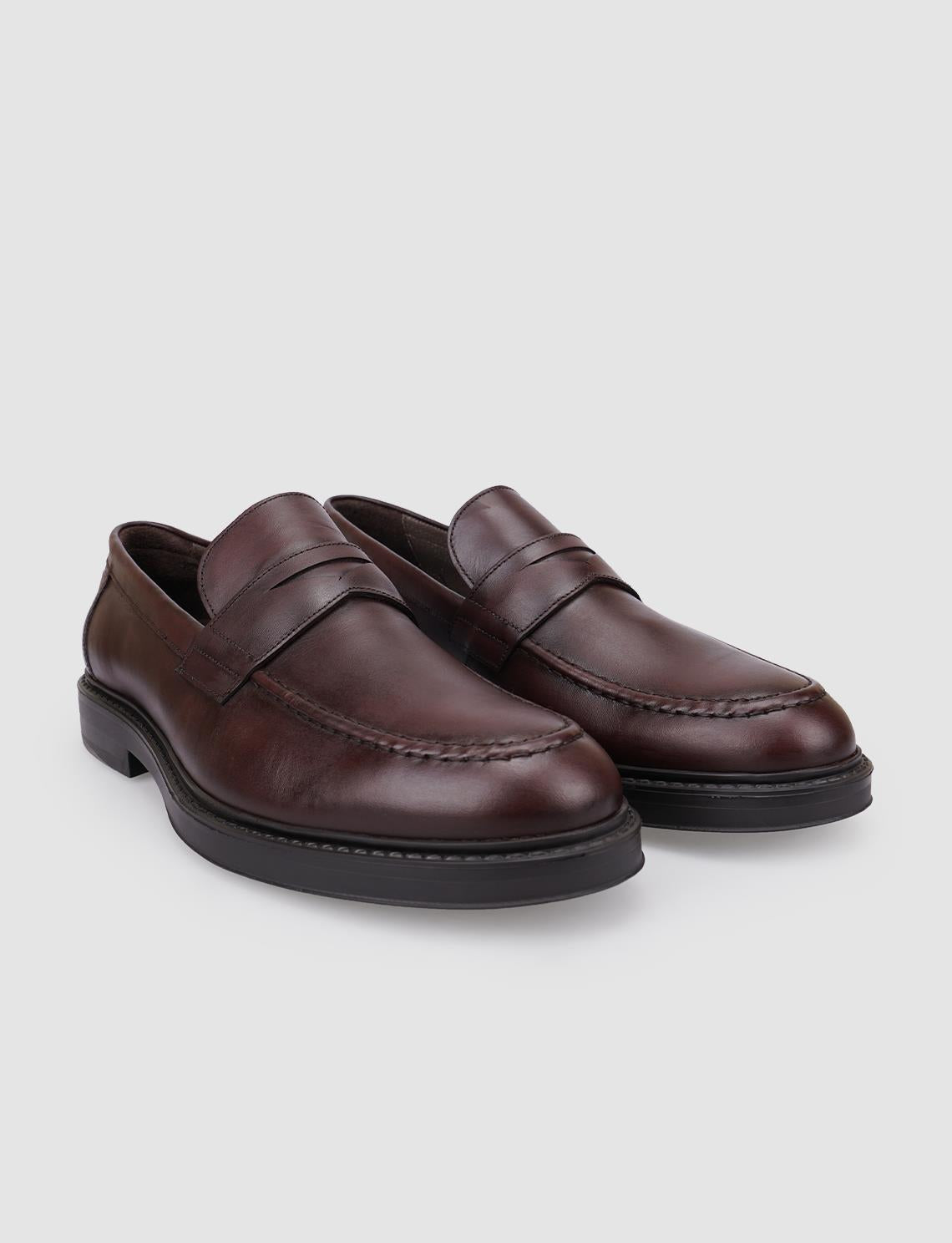 100% Genuine Leather Brown Men's Casual Shoes