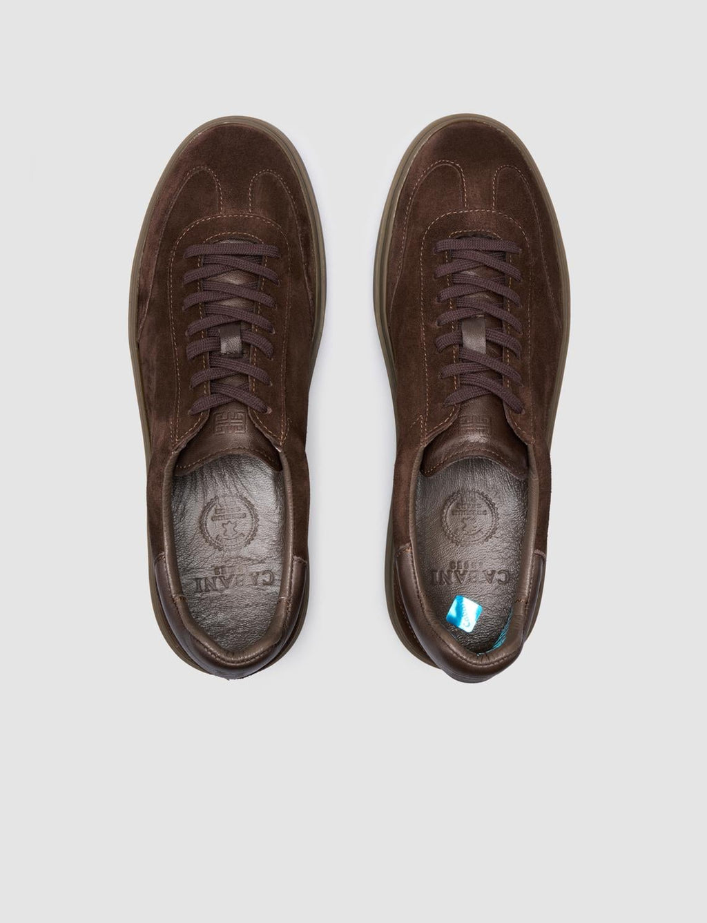 100% Genuine Leather Brown Suede Men's Athletic Shoes