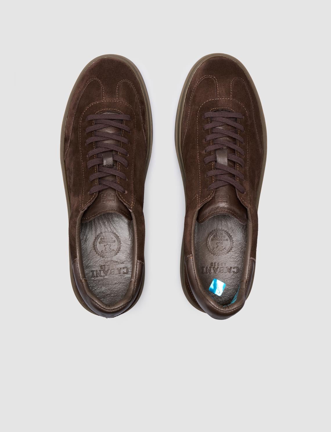 100% Genuine Leather Brown Suede Men's Athletic Shoes