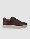 100% Genuine Leather Brown Lace-up Men's Athletic Shoes