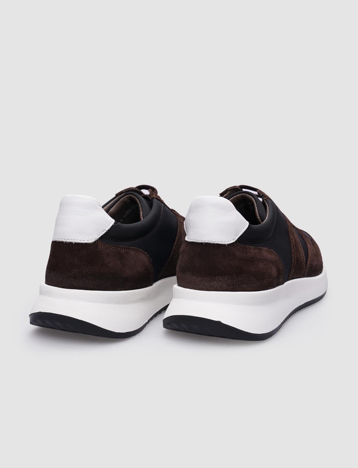 100% Genuine Leather Brown Suede Lace-up Men's Sneaker