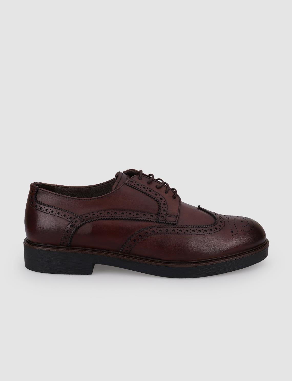 100% Genuine Leather Brown Lace-up Men's Casual Shoes