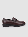 100% Genuine Leather Brown Buckle Men's Loafer