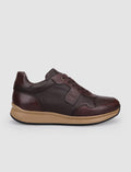 100% Genuine Leather Brown Lace-up Men's Athletic Shoes