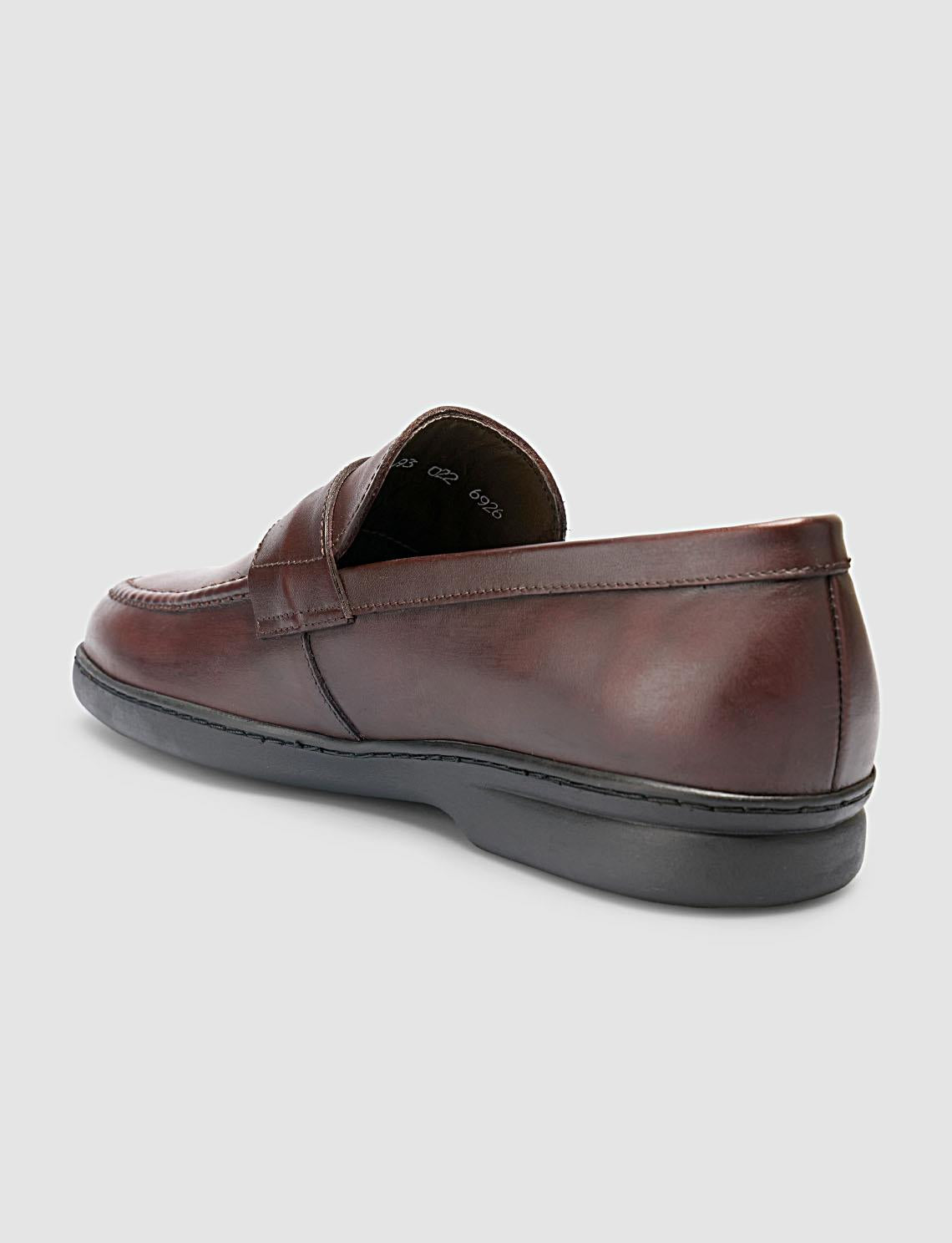 100% Genuine Leather Plain Brown Men's Loafer