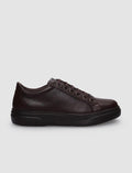 100% Genuine Leather Brown Lace-up Men's Sneaker