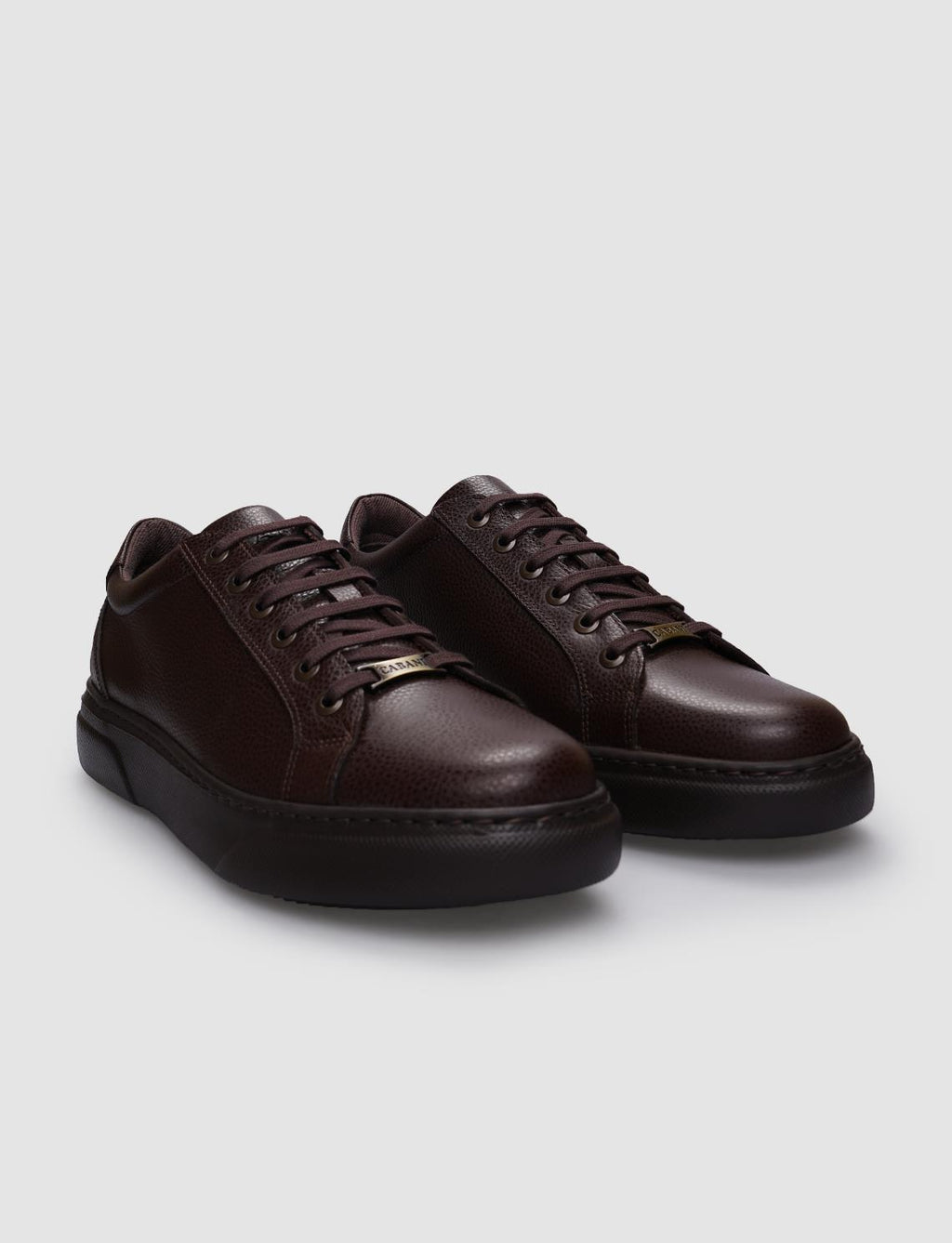 100% Genuine Leather Brown Lace-up Men's Sneaker
