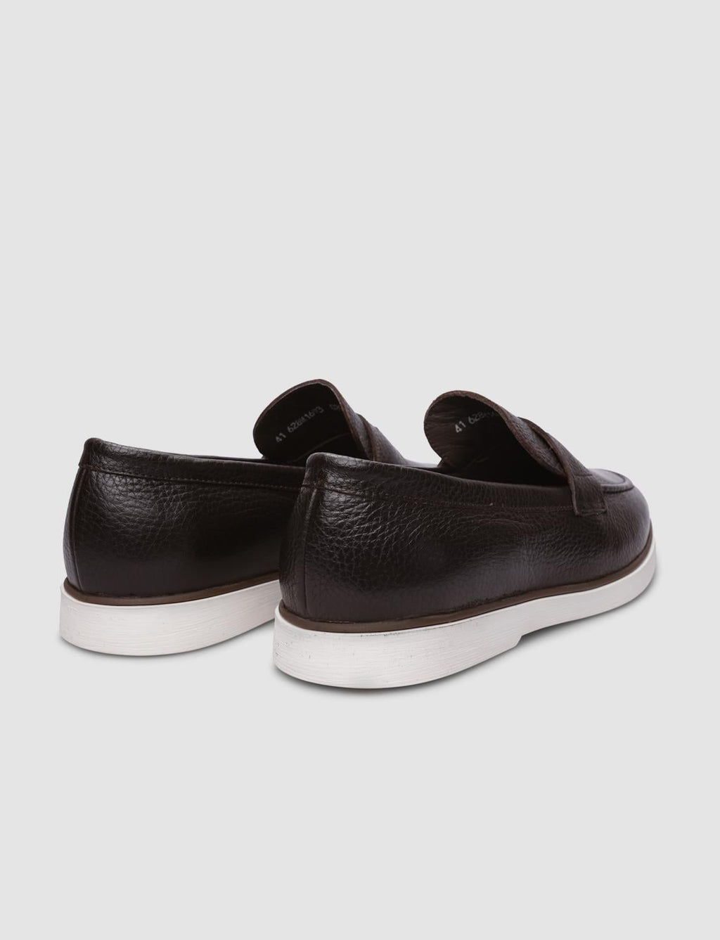 100% Genuine Leather Textured Brown Men's Casual Shoes
